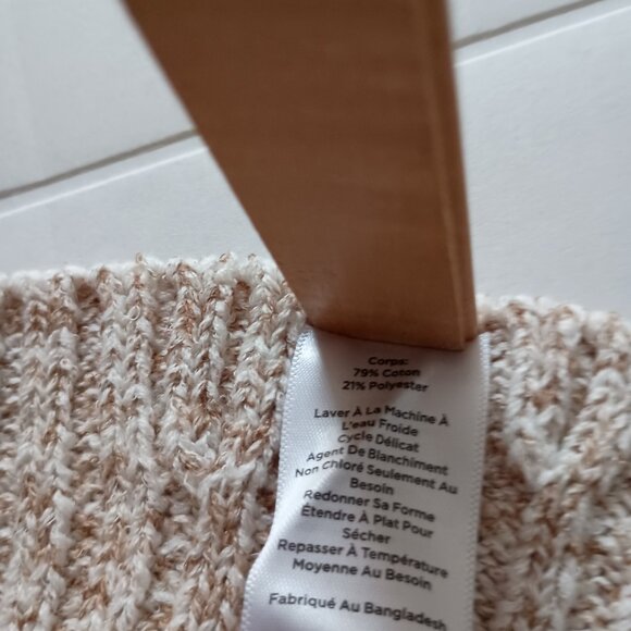 TALBOT’S Open Knit Tan Oversized Poncho Women’s Size XS NWT - Picture 6 of 14